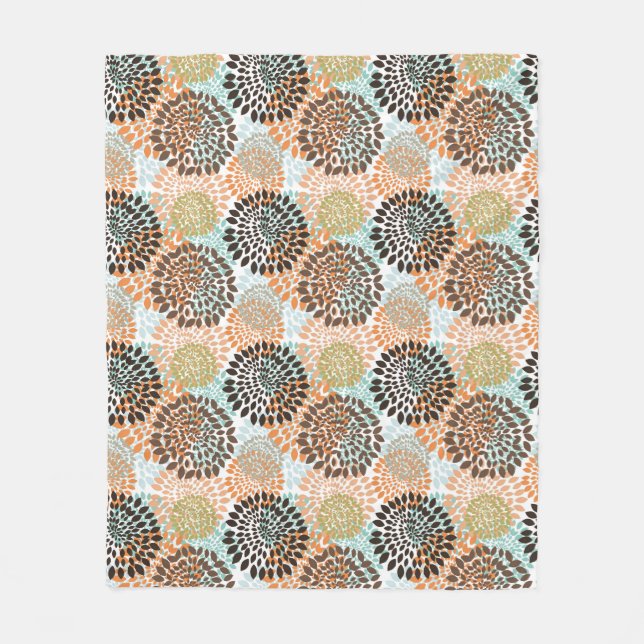 Floral Pattern 7 Fleece Blanket (Front)