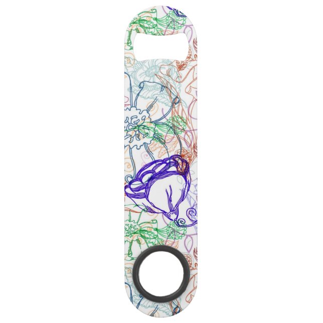 Floral Pattern 7 Speed Bottle Opener (Front)
