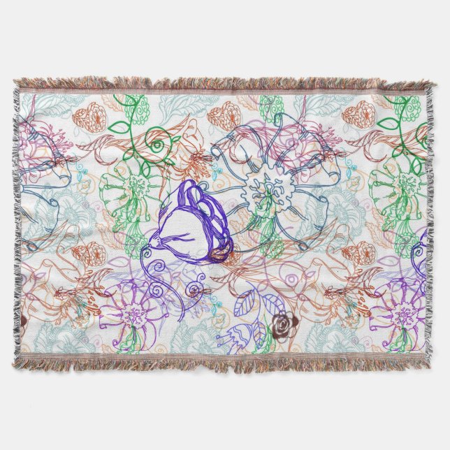 Floral Pattern 7 Throw Blanket (Front)
