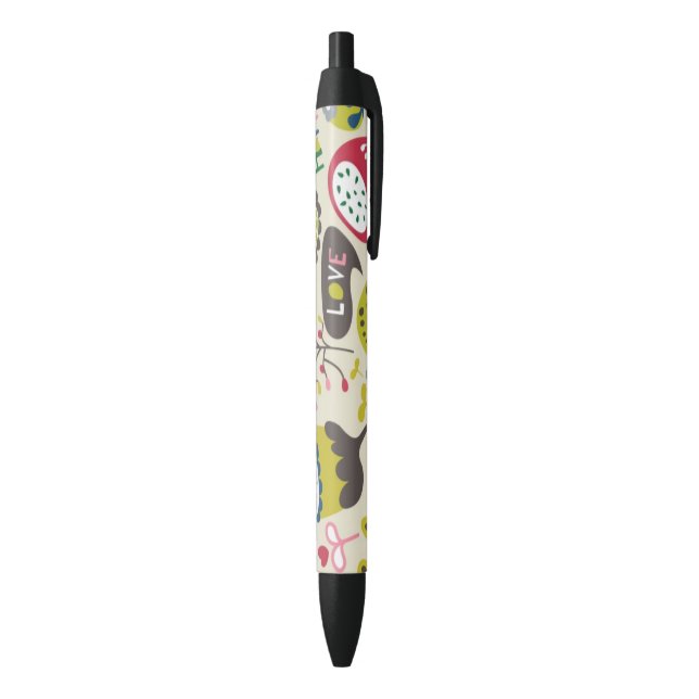 Floral Pattern 8 Black Ink Pen (Bottom (Vertical))