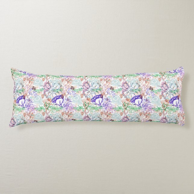 Floral Pattern 8 Body Pillow (Front)