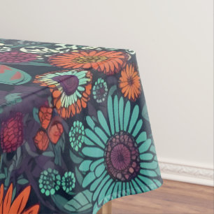 Floral Pattern, A Bouquet of Colorful Flowers Tablecloth