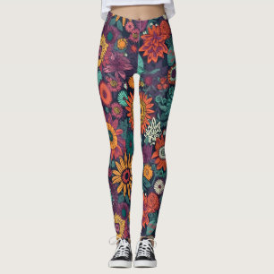Floral Pattern, A Bouquet of Colourful Flowers Leggings