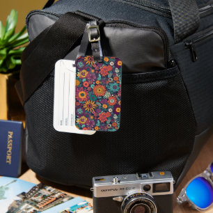 Floral Pattern, A Bouquet of Colourful Flowers Luggage Tag