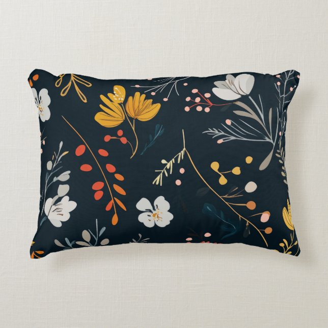 Floral Pattern Accent Pillow (Front)
