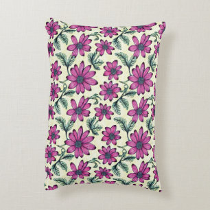 Floral pattern accent pillow