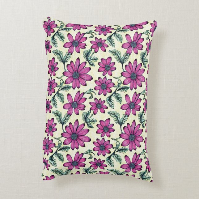 Floral pattern accent pillow (Back(Vertical))