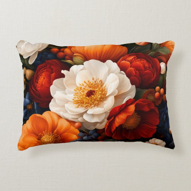 Floral Pattern Accent Pillow (Front)