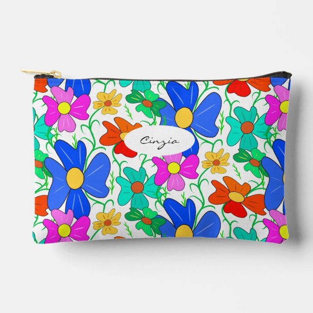 Floral pattern accessory pouch (Front)