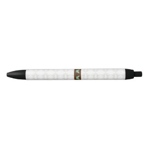 Floral Pattern and Butterfly Black Ink Pen