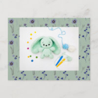 Floral Pattern and Crochet Bunny
