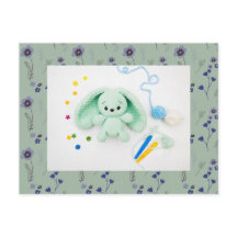 Floral Pattern and Crochet Bunny