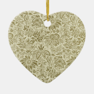 Floral Pattern Antique Damask Paisley Ceramic Ornament