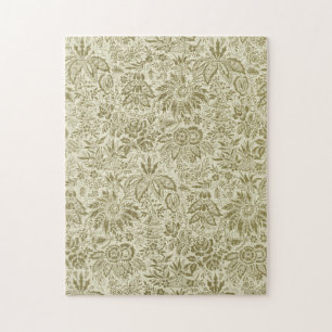Floral Pattern Antique Damask Paisley Jigsaw Puzzle
