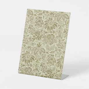 Floral Pattern Antique Damask Paisley Pedestal Sign