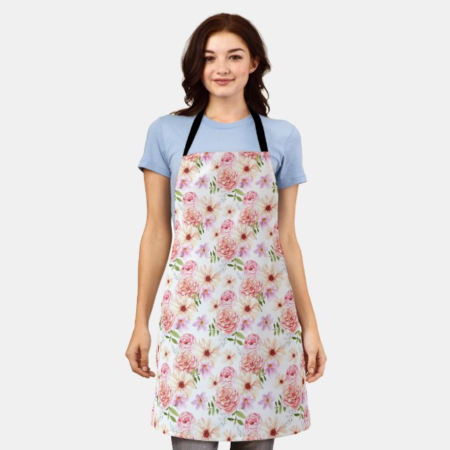 Floral Pattern Apron (Worn)