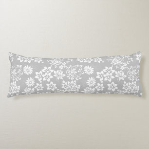 Floral pattern.b L Grey BG Body Pillow