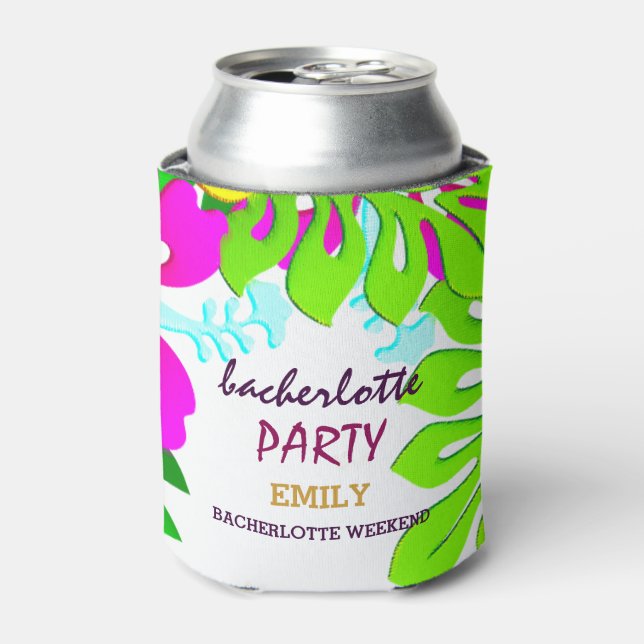 Floral Pattern Bacherlotte Party Can Cooler (Can Front)