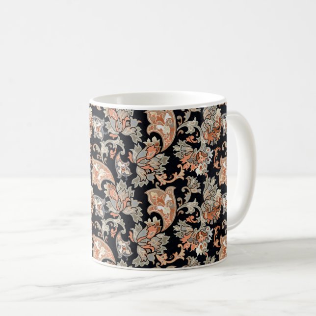 Floral Pattern Background, Botanical Plant Garden Coffee Mug (Front Right)