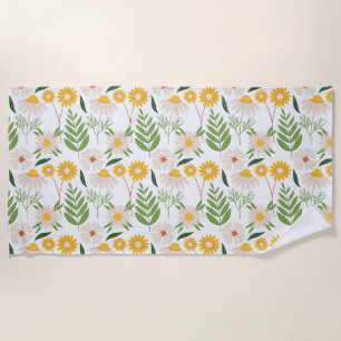 Floral Pattern Beach Towel