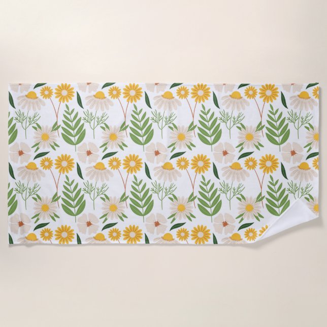 Floral Pattern Beach Towel (Front)