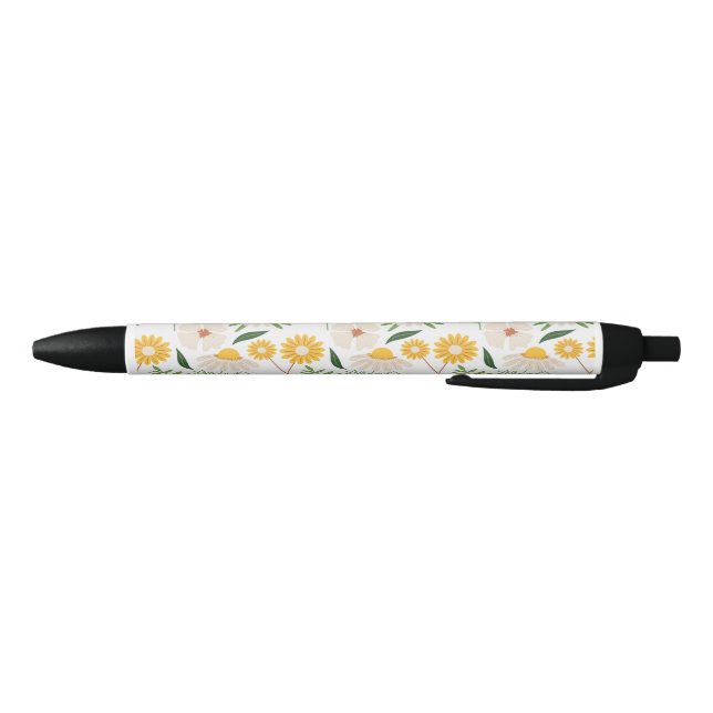 Floral Pattern Black Ink Pen (Bottom)