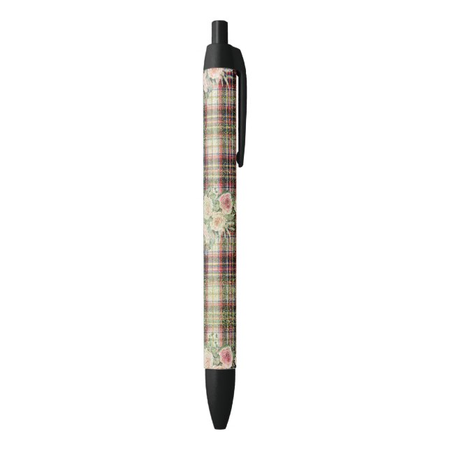 Floral Pattern Black Ink Pen (Bottom (Vertical))