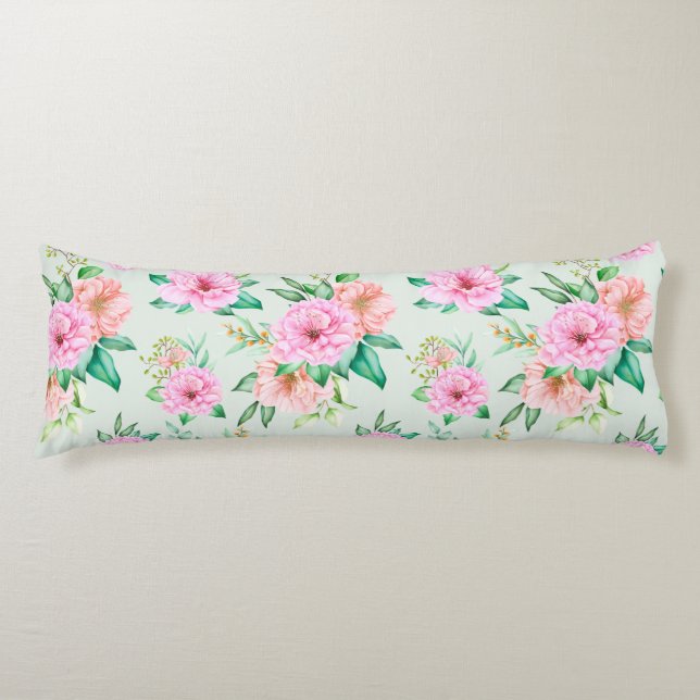 Floral Pattern Body Pillow (Front)