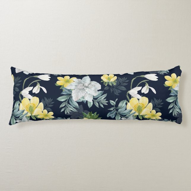 Floral Pattern Body Pillow (Front)