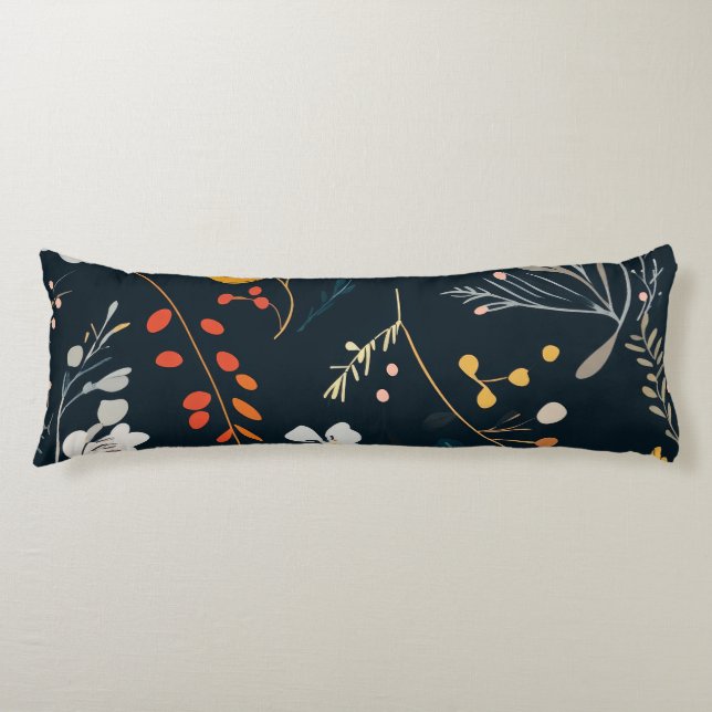 Floral Pattern Body Pillow (Front)