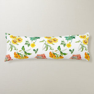 Floral Pattern Body Pillow