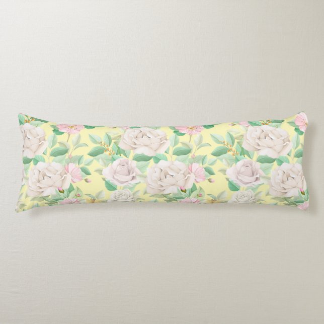 Floral Pattern Body Pillow (Front)