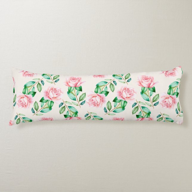 Floral Pattern Body Pillow (Front)