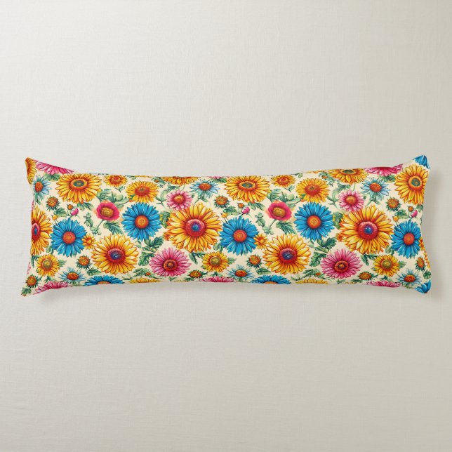 Floral pattern body pillow (Front)