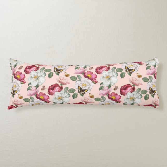Floral Pattern Body Pillow (Front)