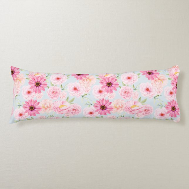 Floral Pattern Body Pillow (Front)