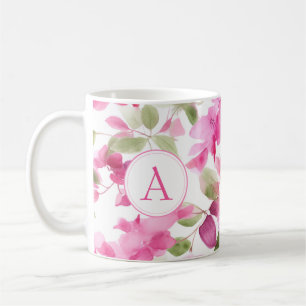 Floral Pattern Bougainvillea Alphabet Coffee Mug