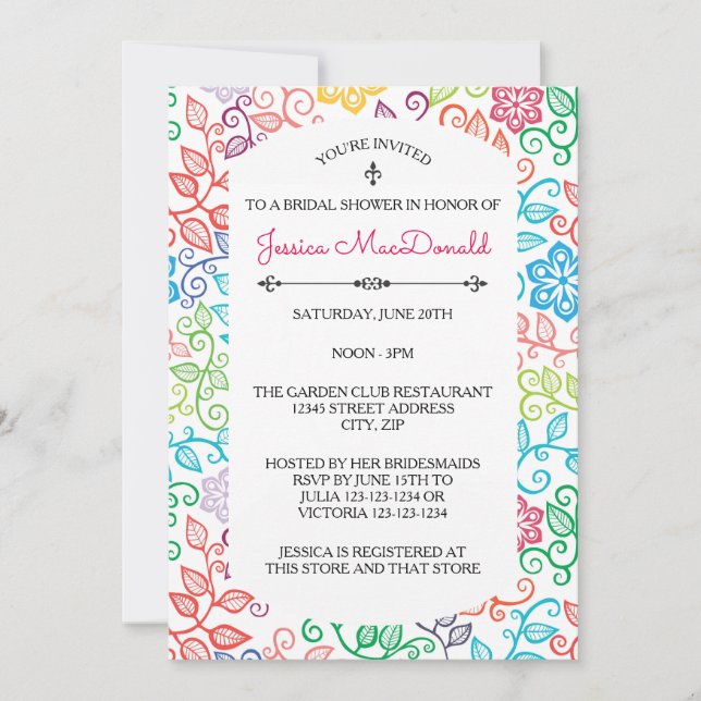 Floral Pattern - Bridal Shower Invitation (Front)