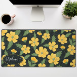 Floral Pattern Buttercup Flowers Personalized Desk Mat<br><div class="desc">Immerse yourself in nature's tranquillity with this cute girly Floral Pattern Buttercup Flowers Personalized Desk Mat. Covered in a sophisticated pattern of vibrant buttercup blossoms, it effortlessly captures the spirit of a blooming meadow. The floral design combines both the vivid colours of yellow and green buttercup flowers and the subtle...</div>