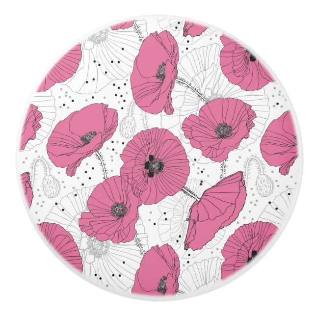 Floral pattern ceramic knob (Front)