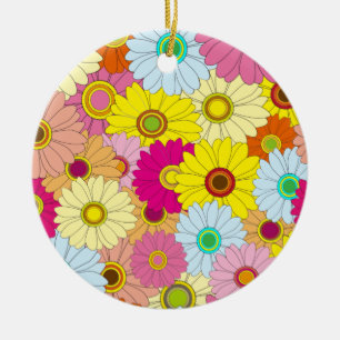 floral pattern ceramic ornament