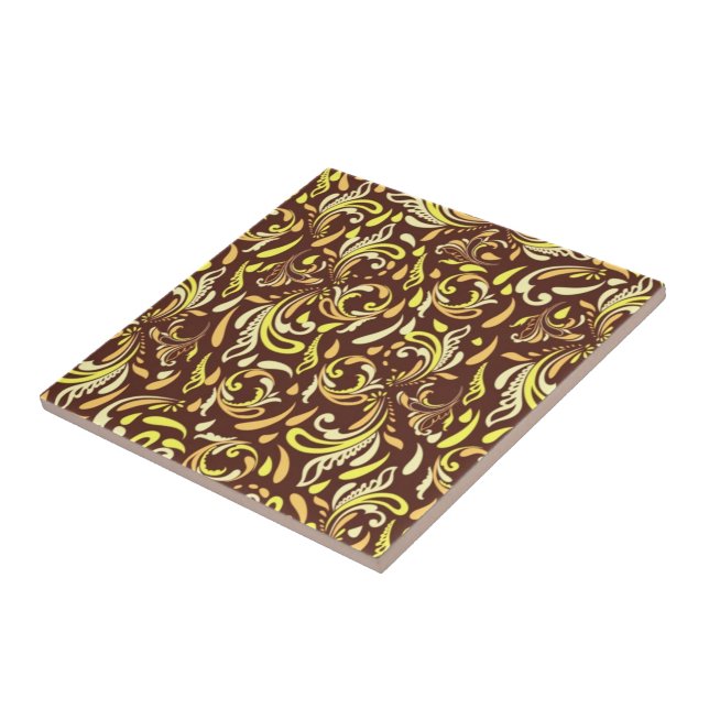 Floral Pattern Ceramic Tile (Side)