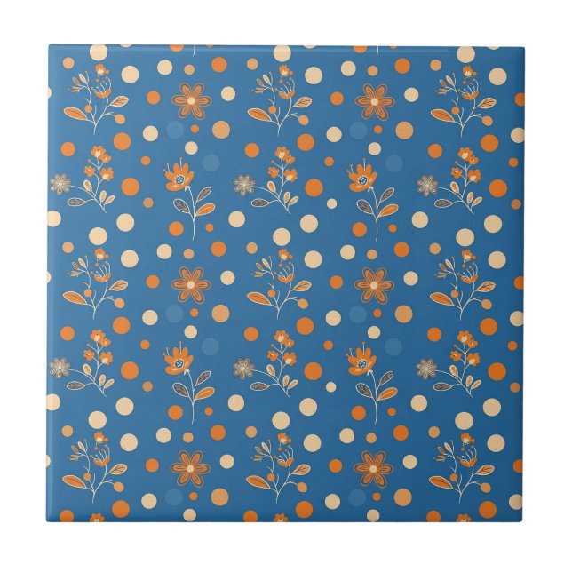 Floral Pattern Ceramic Tile (Front)