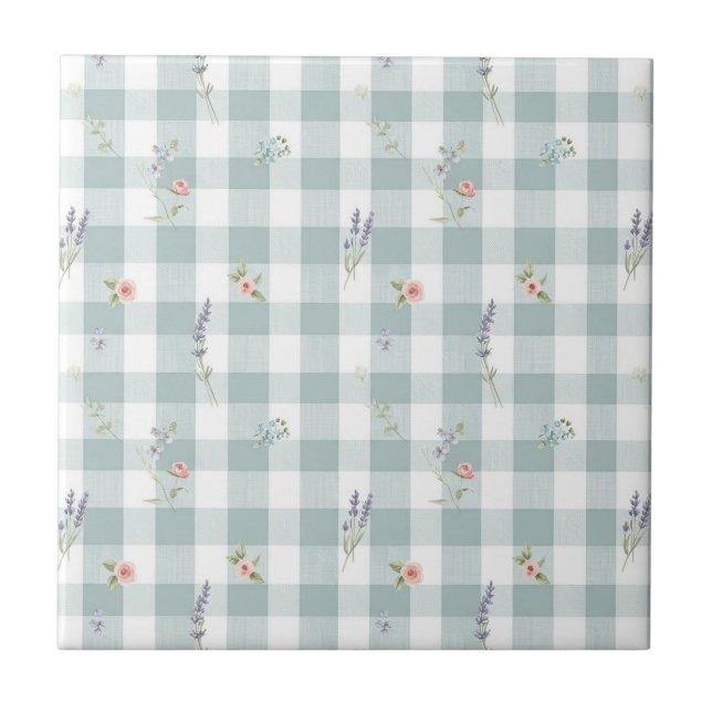 Floral Pattern Ceramic Tile (Front)
