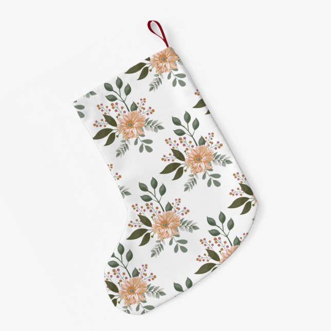 Floral Pattern Christmas Stocking (Back (Hanging))