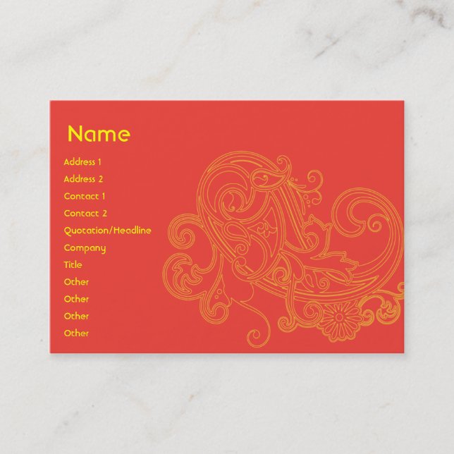 Floral Pattern - Chubby Business Card (Front)