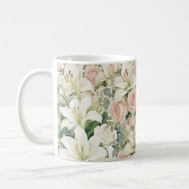 floral  pattern coffee mug (Left)