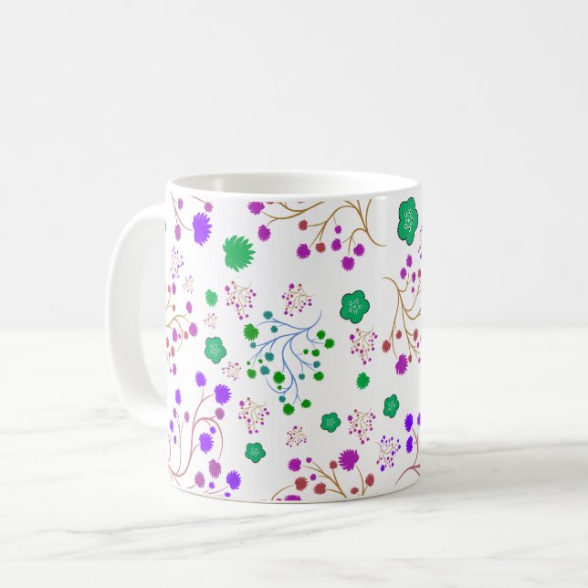 Floral pattern coffee mug (Front Left)
