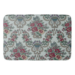 Floral Pattern Colourful Trendy Flowers and Leaves Bath Mat