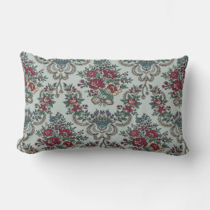 Floral Pattern Colourful Trendy Flowers and Leaves Lumbar Pillow